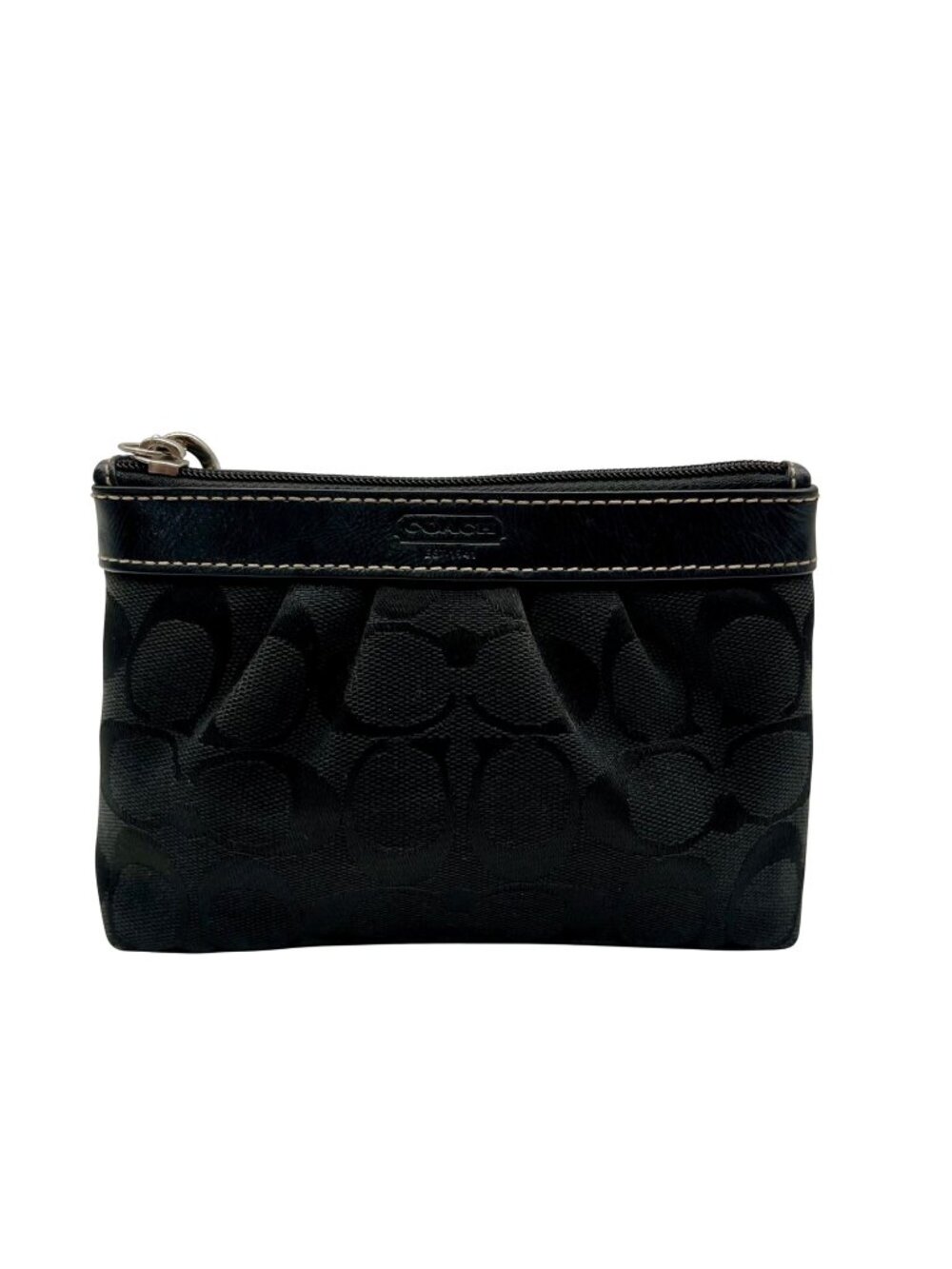Coach Black Signature Canvas Wristlet